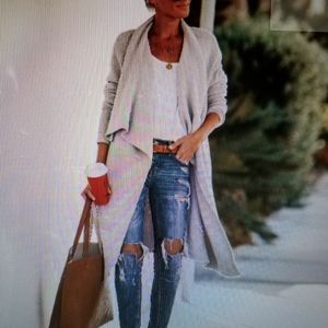 Fireside Pocketed Knit Cardigon Heather Gray small